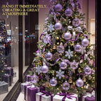 Seenelling 12 Pcs Christmas Glass Ball Ornaments 3.15 Inch, Purple - Image 6