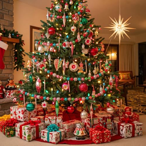 Sureio 6.74ft Vintage Glass Bead Garland for Christmas Tree 90s Xmas Decor - Image 4
