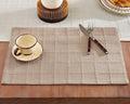 ZeeMart Linen Checked Farmhouse Placemats Set of 6, Taupe 13x19in by ZEEMARTONLINE
