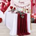 10Ft Burgundy Chiffon Table Runner 27x120 Inch Long Sheer Table Runner for Boho Weddings Bridal Shower Party Table Top Decorations 15 Pieces by QueenDream