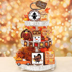 14 Pcs Halloween Tiered Tray Decor Set, Gnome Wood Table Signs (Basic) by Unknown