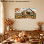 WAXWHELK Fall Canvas Wall Art, Autumn Rustic Farmhouse Painting Pictures of Farm Fresh Stand with Pumpkins and Mums, Thanksgiving Artwork for Living Room Bedroom Home Decor, (16"x32") - Image 4