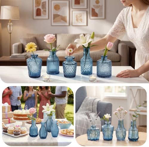Glass Bud Vases in Bulk Small Mini Dark Blue Vase for Flowers 40pc - Image 3