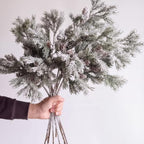 Wavwavw 6 Pcs Flocked Christmas Artificial Cedar Pine Branches, 25.5 Inch by Wavwavw