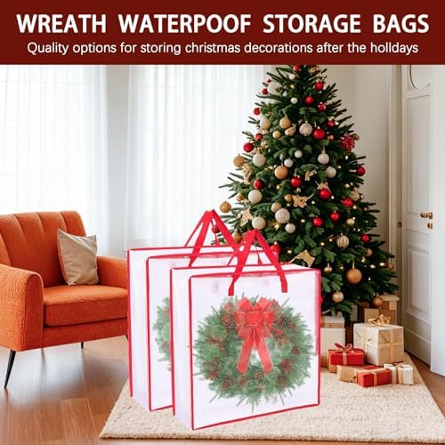 26 Inch Christmas Wreath Decorations,Artificial Wreaths with 50 LED Lights 8 Modes & Timer & Remote Control,144 PVC Tips,Large Red Bow,Pine Cones,Berries for Front Door,Indoor/Outdoor Holiday Decor - Image 6