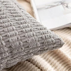 MIULEE Euro Sham Decorative Throw Pillow Covers 26x26 Light Grey Pack of 2 - Image 6