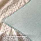 MIULEE Decorative Linen Euro Sham Pillow Covers 24x24 Aqua Green - Image 2