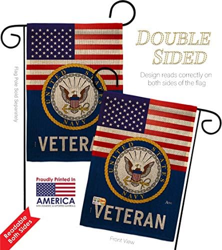 US Navy Veteran Burlap Garden Flag - Pack Armed Forces USN Seabee United State American Military Retire Official USA Applique - House Banner Small Yard Gift Double-Sided Made in 13 X 18.5 - Image 3