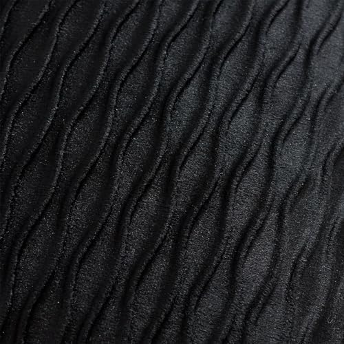 DEZENE Black Vertical Ripple Striped Decorative Pillow Covers: Pack of 2 24x24 Inch Velvet Square Throw Pillow Cases for Farmhouse Couch Sofa Bed Living Room Home Decor - Image 2