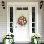 Spring Summer Wreaths for Front Door Outside 24 Inch, Soomeir Floral Door Wreath with Peony Dahlia Rose, for All Season Easter Indoor Outdoor Farmhouse Home Porch Wall Window Decor - Image 2