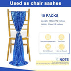 Royal Blue Sequin Table Runners 10 Pcs 12x72 Glitter Sparkly Table Runner for Wedding Birthday Party Graduation Ceremony Supplies Decorations - Image 4