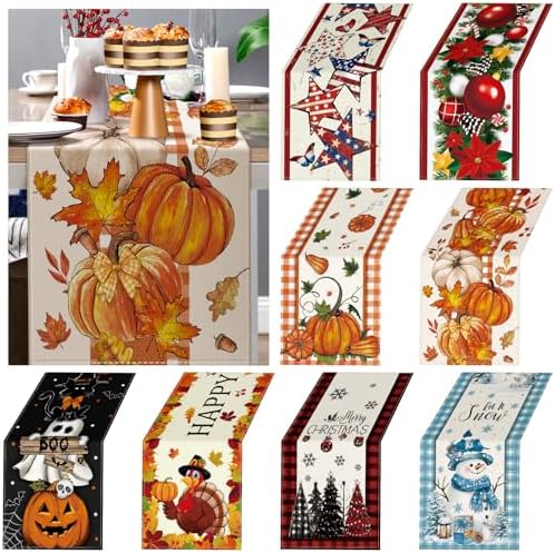 LemonRoad 8 Holiday Table Runner Farmhouse, 72 Inch Seasonal Decor by Unknown