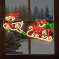 50L Lighted Christmas Sculpture,Including: Deer x1,Santa and Sleigh x1， for Holiday Indoor and Outdoor Wall Door Christmas Window Decorate by JUSTPRO