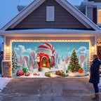 WovWeave Christmas Candy House Garage Door Cover Banner, 7 x 16 ft - Image 5
