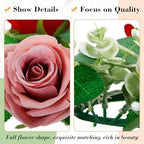 Yunlly 12 Pcs Rose Candle Rings with Candles Sets, Red，Pink，White - Image 3