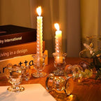 36 Pcs Clear Glass Candlestick Holders Taper Candle Holder Bulk 2.5 Inch Candle Stick Holder for Table Centerpiece Mantel Wedding Housewarming Gift Rustic Vintage Valentines Dinning Decoration (Clear) - Image 3