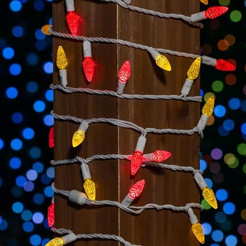 Novelty Lights 24FT 70 LED C6 Mardi Gras String Lights, Red & Yellow - Image 3