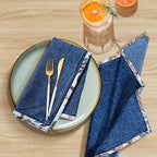 FINGERCRAFT Cloth Napkins Set of 12, 100% Cotton, 20x20 Inch, Denim Blue - Image 2