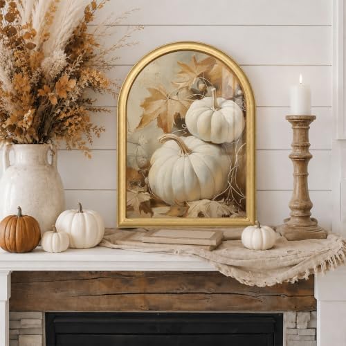 Wheatwin Arched Framed Wall Art Fall Pumpkin Wall Decor for Bedroom - Image 4