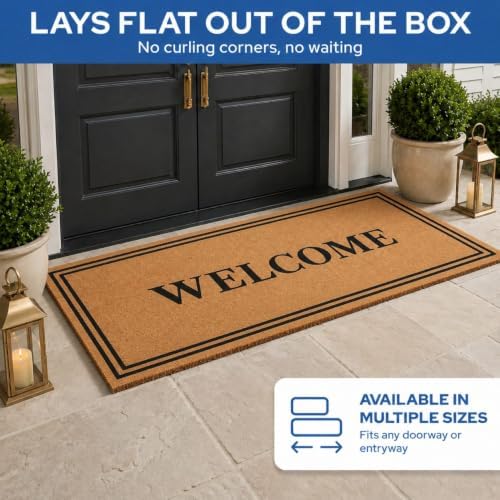 Barnyard Designs Natural Coco Coir Non-Slip Doormat (36x72, Welcome) - Image 5