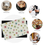 Mid-Century Placemats Set of 6,Vintage Mid-Century Atomic Modern Abstract Pattern, Kitchen Dining Room Party Washable Heat Resistant, 12x18 Inches - Image 6
