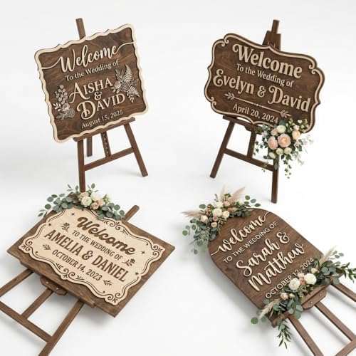 Personalized Southern Botanical Wedding Welcome Sign - Custom 3D Wood Ceremony Entrance & Reception Board for Charming Barn, Vineyard or Country Estate - Multiple Sizes - Image 6