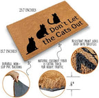 Funny Coir Doormat Don't Let the Cats Out Front Door Mat Entryway Outdoor Mats with Heavy Duty Front Porch Welcome Mats Entry Natural Coconut Brown Prank Novelty Gift Outdoor Mat 23.7x15.7 inch - Image 4
