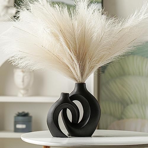 Lvases Snuggle Hollow Ceramic Vase Set of 2 for Nordic Boho Home Decor - Image 3