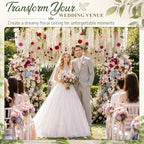 72 Pack Wedding Ceiling Flowers Kit, White Wisteria Rose Ivy Garland - Image 5