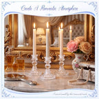 Sieral 24 Pcs Clear Taper Candle Holders 4'' Tall Candlestick Glass Holders Bulk Stripe Decorative Stand Wedding Stick Holder for Anniversary Party Dining Table Festival Decor - Image 4
