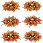 Umigy 6 Set Fall Candle Holders Glass Votive, Daisy, Orange by Umigy