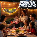 23" American Eagle Metal Wall Art with Solar Lights Outdoor Decorative - Image 3