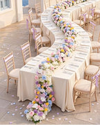 72inch Aisle Flower Garland with Chiffon Sheer Drape, Multi-Color Artificial Flowers Rose with White Butterfly Orchid, Floral Runner for Wedding Arch, Backdrop, Reception Table Decor, Ceremony Pathway - Image 5