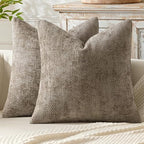 MIULEE Decorative Neutral Khaki Euro Sham Pillow Covers 24x24 Inch 2 Pack by MIULEE