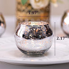 LETINE 36pcs Silver Votive Candle Holders - Elegant Mercury Glass Tea Light Candle Holder Set for Weddings, Holiday Season Decorations,Christmas Table Centerpieces - Image 2