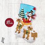 Bucilla Felt Applique 18" Stocking Making Kit, Reindeer Crossing, Perfect for DIY Arts and Crafts - Image 2