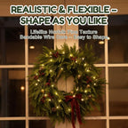 2Pcs 6FT Christmas Garland with Lights, Norfolk Pine Garland Decor for Xmas - Image 4