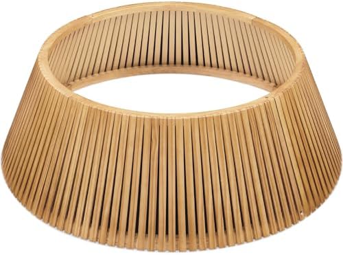 Best Choice Products Christmas Tree Collar, Solid Wood Slatted Tree Skirt Holiday Accessory for Home - Natural by BestChoiceProducts