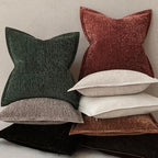 Decorative Chenille Luxury Throw Pillow Covers with Wide Edge, Textured Solid Pillowcases, Soft Velvet Cushion Cover Home Décor for Couch Sofa Chair Bed,18×18 Inch, Set of 2, Burgundy Red - Image 5