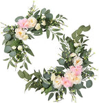 H&W 2pcs Artificial Wedding Arch Flowers for Wedding Sign, Floral Swag Dusty Decor for Reception Ceremony Backdrop Sweetheart Table (Grass Heart-Peony) - Image 4
