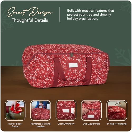 Covermates Christmas Tree Storage Bag, Red Snowflake - Image 4