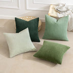 MIULEE Soft Corduroy Decorative Throw Pillow Covers Forest Green 20x20 - Image 4
