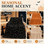 Halloween Throw Blanket Decorative Pattern for Sofa and Bedroom Fall Decor - Image 2