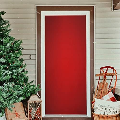 Red Solid Color Door Cover Christmas Front Door Cover Winter Holiday Front Door Banner Porch Sign for Home Party Decor Indoor Outdoor Decorations 36 x 98 Inch - Image 6