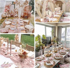 12 Pack Dusty Pink Cheesecloth Table Runner 35x120 Inches Spring Summer Boho 10FT Sheer Pink Cheese Cloth Table Runner for Wedding Baby Shower Tea Party Boho Home Decorations - Image 4