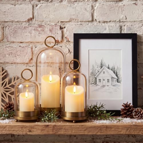 10 Pcs Hurricane Glass Candle Holder LED Candles Hanging Hooks - Image 3