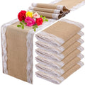 Tatuo 12 Pcs Burlap Table Runners with Lace 12 X 72 Rustic Jute,Lovely by Tatuo