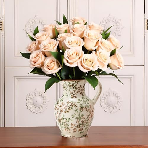 Ceramic Rustic Farmhouse Vase with Handle,‌Retro Flower Vase for Home Decor - Image 3