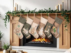 LUBOT 5 Pack Christmas Stockings Set of 5 Large Family Xmas Stocking Woolen Embroidered 20" Modern Rustic Farmhouse Country Rope Fireplace Hanging Holiday Decor - Image 3