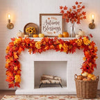 Thiccywoov 6 ft Fall Garland for Mantle, Maple Leaf Thanksgiving Decor by Jgiusenfg